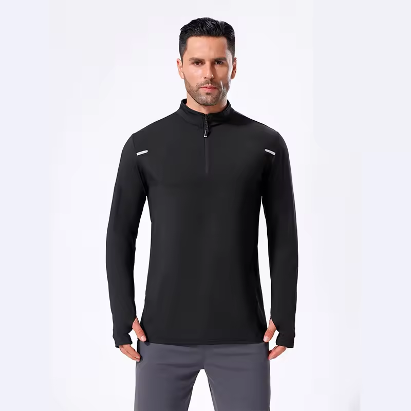 Quarter Zip Long Sleeve Pullover Golf Quick Dry Lightweight Athletic