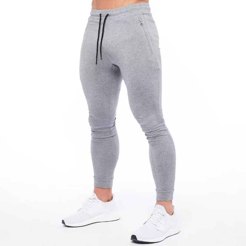 Tapered Slim Fit Gym Joggers with Zipper Pockets