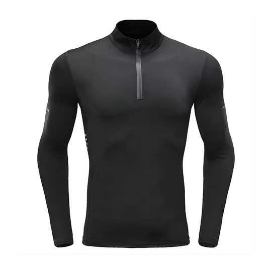 Quarter Zip Long Sleeve Compression Pullover Quick Dry