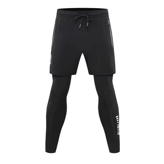 Double Layers 2 in 1 Running Shorts and Compression Tights